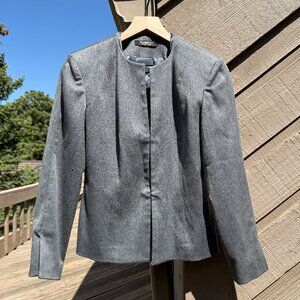 B Moss Vintage Gray Flat Front Blazer